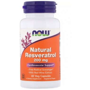 Ресвератрол NOW Foods Natural Resveratrol 200 mg 60 Veg Caps