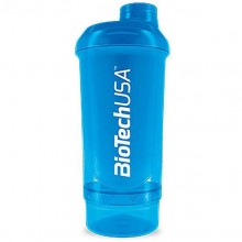 Шейкер BioTechUSA Wave+ Compact shaker 500ml /+150ml container/ Shocking Blue Шейкер BioTechUSA Wave+ Compact shaker 500ml /+150ml container/ Shocking Blue