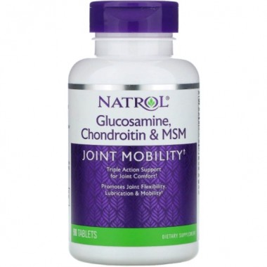 Препарат для суставов и связок Natrol Glucosamine, Chondroitin And MSM 90 Tabs NTL-00228