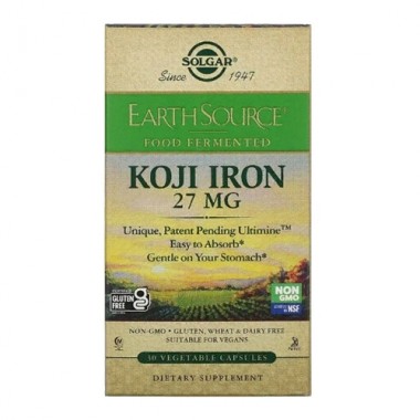 Микроэлемент Железо Solgar EarthSource Food Fermented Koji Iron 27 mg 30 Veg Caps