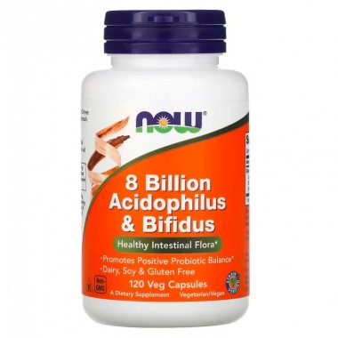 Пробиотик NOW Foods 8 Billion Acidophilus & Bifidus 120 Veg Caps