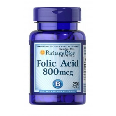 Фолиевая кислота Puritan's Pride Folic Acid 800 mcg 250 Tabs