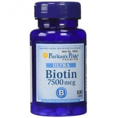 Биотин Puritan's Pride Biotin 7500 mcg 100 Tabs PTP-18556