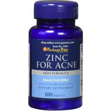 Микроэлемент Цинк Puritan's Pride Zinc for Acne 100 Tabs