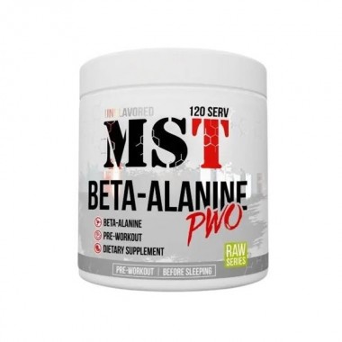 Бета-аланін для спорту MST Nutrition Beta-Alanine PWO 300 g /120 servings/ Unflavored