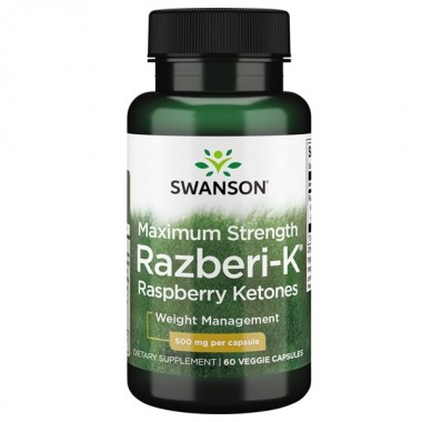 Экстракт для похудения Swanson Maximum Strength Razberi-K Raspberry Ketones 500 mg 60 Veg Caps SWA-04078