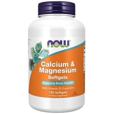 Мультиминеральный комплекс NOW Foods Calcium & Magnesium with D3 and Zink 120 Softgels NF1251