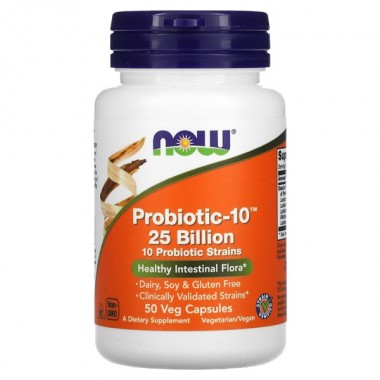 Пробиотик NOW Foods Probiotic-10 25 billion 50 Veg Caps