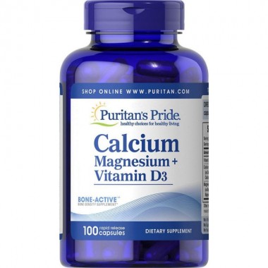 Микроэлемент Кальций Puritan's Pride Calcium Magnesium with Vitamin D 100 Caps