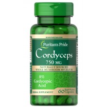 Тонизирующее средство Puritan's Pride Cordyceps Mushroom 750 mg 60 Caps Тонизирующее средство Puritan's Pride Cordyceps Mushroom 750 mg 60 Caps