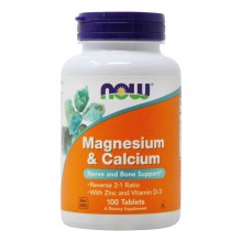 Микроэлемент Кальций NOW Foods Magnesium & Calcium 100 Tabs
