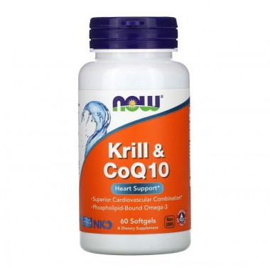 Масло криля NOW Foods Krill & CoQ10 60 Caps