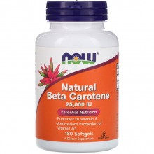 Витамин A NOW Foods Natural Beta Carotene 25000 IU 180 Softgels Витамин A NOW Foods Natural Beta Carotene 25000 IU 180 Softgels