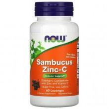 Бузина NOW Foods Sambucus Zinc-C 60 Lozenges