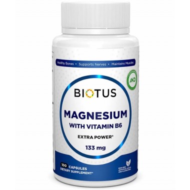 Микроэлемент Магний Biotus Magnesium with Vitamin B6 100 Caps BIO-530197