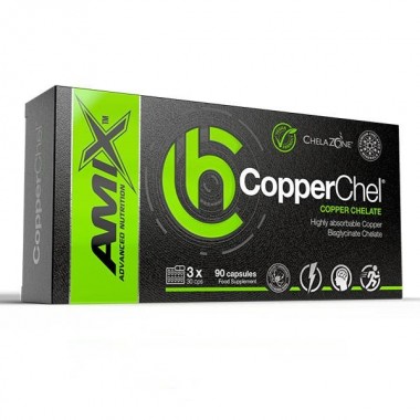 Микроэлемент Медь Amix Nutrition ChelaZone CopperChel Copper Bisglycinate Chelate 90 Veg Caps