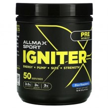 Комплекс до тренировки AllMax Nutrition Igniter, Pre-Workout 320 g /50 servings/ Blue Raspberry Комплекс до тренировки AllMax Nutrition Igniter, Pre-Workout 320 g /50 servings/ Blue Raspberry