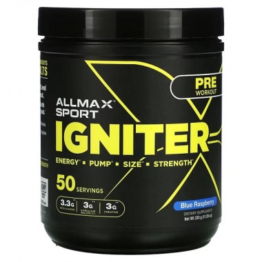 Комплекс до тренировки AllMax Nutrition Igniter, Pre-Workout 320 g /50 servings/ Blue Raspberry