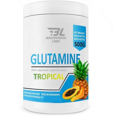 Глютамин для спорта Bodyperson Labs Glutamine 500 g /100 servings/ Tropical