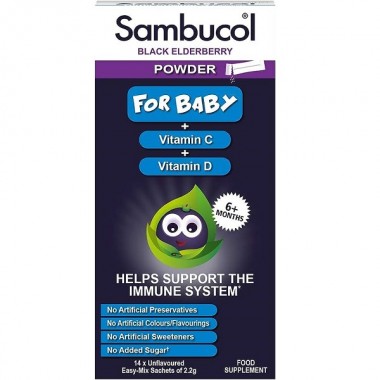 Бузина Sambucol Black Elderberry For Baby Vitamin D + C 14 х 2,2 g