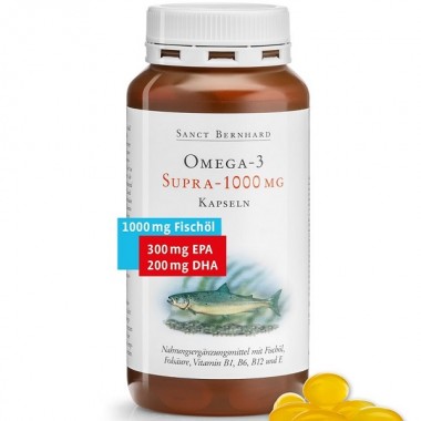 Омега 3 Sanct Bernhard Omega-3 supra 1000 mg (EPA 300, mg DHA 200 mg) 120 Caps