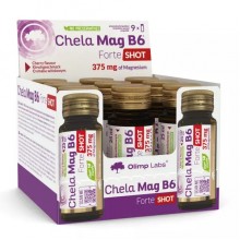 Витаминно-минеральный комплекс для спорта Olimp Nutrition Chela-Mag B6 Forte Shot БЛОК СТЕКЛО 9 х 25 ml Cherry