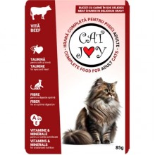 Cat Joy с говядиной в соусе, 85 г, пауч, 24шт/уп, цена за шт.