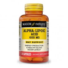 Альфа-липоевая кислота Mason Natural Alpha-Lipoic Acid 600 mg 30 Caps Альфа-липоевая кислота Mason Natural Alpha-Lipoic Acid 600 mg 30 Caps