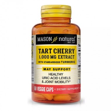 Антиоксидант Mason Natural Tart Cherry 1000 mg Extract With Turmeric 60 Veg Caps