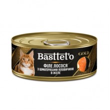 Basttet'o Gold для кошек Филе лосося с кусочками говядины, жб 85 г