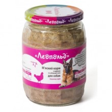 Леопольд Мясной корм с курицей и субпродуктами для собак. Стеклянная банка 670 г (6 шт/уп) Леопольд Мясной корм с курицей и субпродуктами для собак. Стеклянная банка 670 г (6 шт/уп)