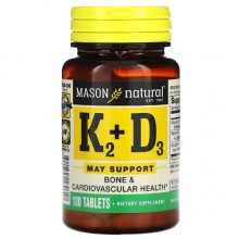 Витамин K Mason Natural Vitamin K2 100 mcg Plus Vitamin D3 100 Tabs