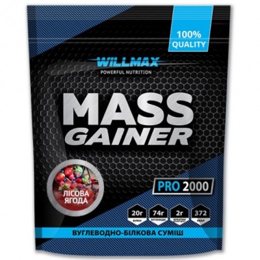 Гейнер Willmax Mass Gainer 2000 g /20 servings/ Wild Berry