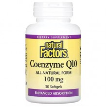 Коэнзим Natural Factors Coenzyme Q10 100 mg 30 Softgels