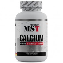 Витаминно-минеральный комплекс для спорта MST Nutrition Calcium Citrate + Vitamin D3 + K2 MK7 120 Tabs