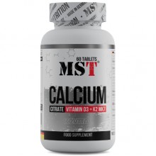 Витаминно-минеральный комплекс для спорта MST Nutrition Calcium Citrate + Vitamin D3 + K2 MK7 60 Tabs