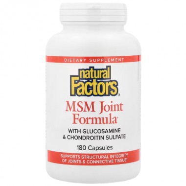 Препарат для суставов и связок Natural Factors MSM Joint Formula with Glucosamine & Chondroitin Sulfate 180 Caps