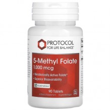 Фолиевая кислота Protocol for Life Balance 5-Methyl Folate 1000 mcg 90 Tabs