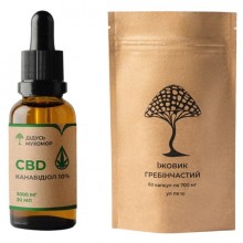 Грибной комплекс Дедушка Мухомор Набор “Мария Ивановна” (CBD масло 10% + Ежовик гребенчатый) 30 мл + 60 капс