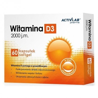 Витамин D для спорта Activlab Pharma Vitamin D3 2000 IU 50 mcg 60 Softgel