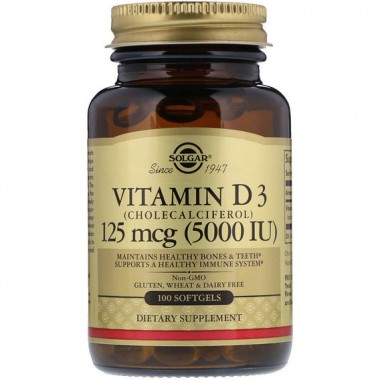Витамин D Solgar Vitamin D3 (Cholecalciferol) 5000 IU 100 Softgels