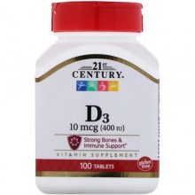Витамин D 21st Century D3 400 IU 100 Tabs