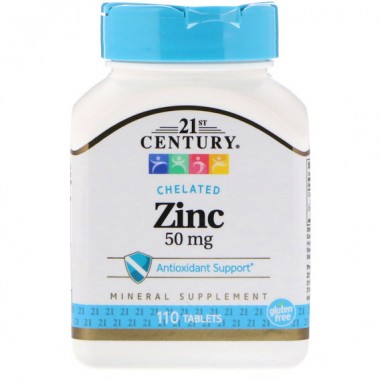 Микроэлемент Цинк 21st Century Zinc 50 mg 110 Tabs Микроэлемент Цинк 21st Century Zinc 50 mg 110 Tabs