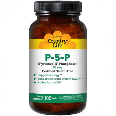 Пиридоксин Country Life P-5-P (Pyridoxal 5' Phosphate) 50 mg 100 Tabs
