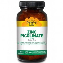 Микроэлемент Цинк Country Life Zinc Picolinate 25 mg 100 Tabs Микроэлемент Цинк Country Life Zinc Picolinate 25 mg 100 Tabs