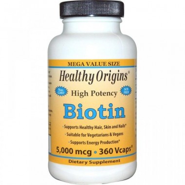Биотин Healthy Origins Biotin High Potency 5000 mcg 360 Veg Caps