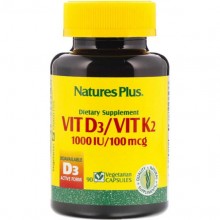 Комплекс Витамин D3+K2 Nature's Plus Vit D3/Vit K2 1000 IU/100 mcg 90 Veg Caps