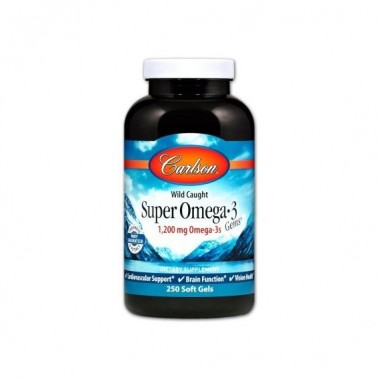 Омега 3 Carlson Labs Super Omega-3 Gems 1200 mg 250 Soft Gels