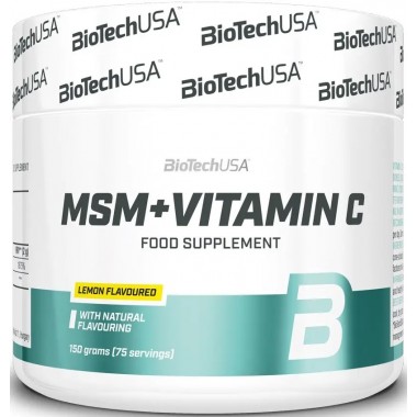 Хондропротектор (для спорта) BioTechUSA MSM + Vitamin C 150 g /75 servings/ Lemon
