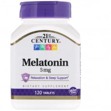 Мелатонин для сна 21st Century Melatonin 5 mg 120 Tabs CEN-27087 Мелатонин для сна 21st Century Melatonin 5 mg 120 Tabs CEN-27087